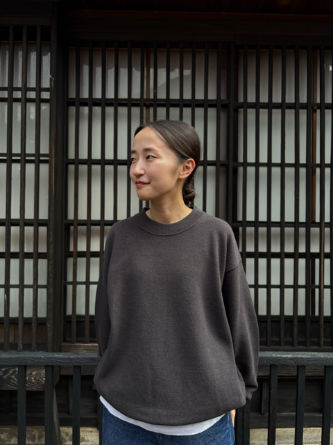【CREPUSCULE|クレプスキュール】COTTON WOOL MOSS STITCH P/O/コットンウールモスステッチプルオーバー(BLACK , GRAY , CHARCOAL)