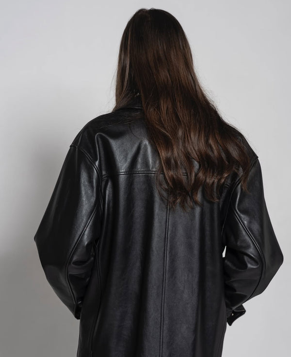【NEIGHBORHOOD|ネイバーフッド】LEATHER CAR COAT/レザーカーコート(BLACK)