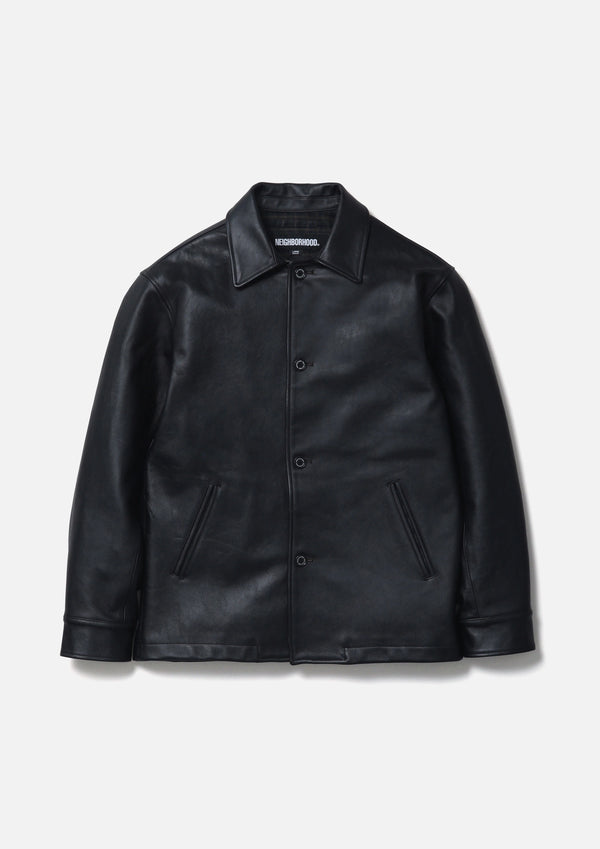 【NEIGHBORHOOD|ネイバーフッド】LEATHER CAR COAT/レザーカーコート(BLACK)