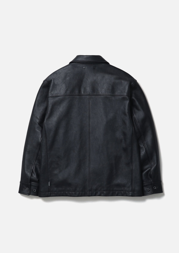 【NEIGHBORHOOD|ネイバーフッド】LEATHER CAR COAT/レザーカーコート(BLACK)