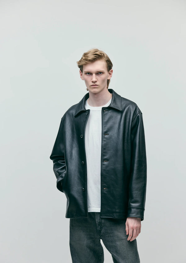 【NEIGHBORHOOD|ネイバーフッド】LEATHER CAR COAT/レザーカーコート(BLACK)