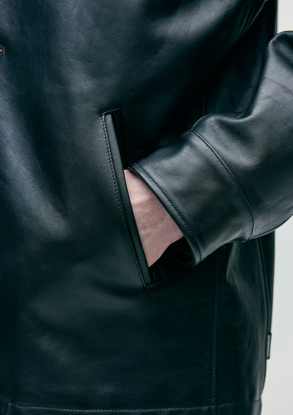 【NEIGHBORHOOD|ネイバーフッド】LEATHER CAR COAT/レザーカーコート(BLACK)