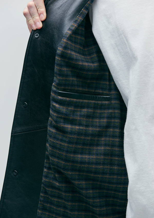 【NEIGHBORHOOD|ネイバーフッド】LEATHER CAR COAT/レザーカーコート(BLACK)