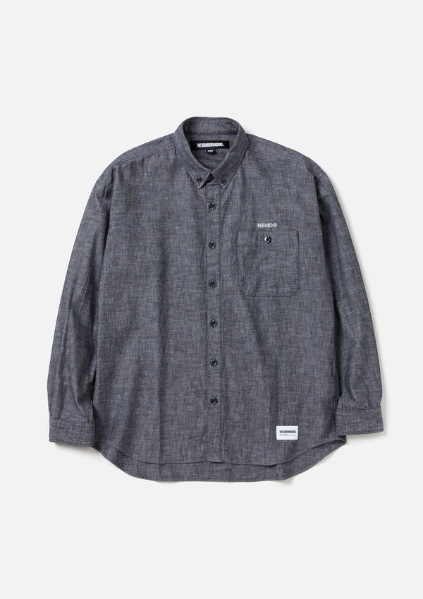 CHAMBRAY BD SHIRT LS (BLACK)