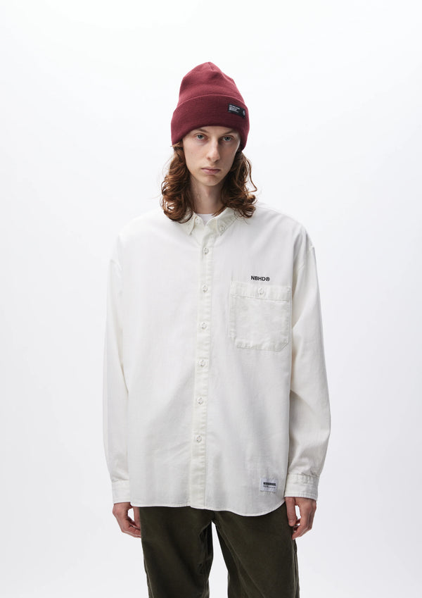 CHAMBRAY BD SHIRT LS (WHITE)