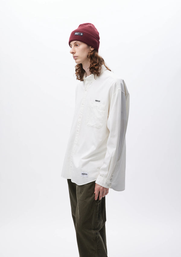 CHAMBRAY BD SHIRT LS (WHITE)