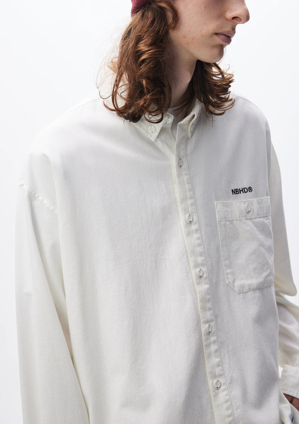 CHAMBRAY BD SHIRT LS (WHITE)