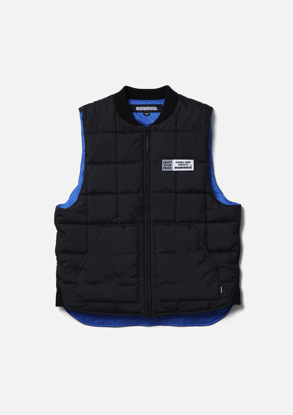 【NEIGHBORHOOD|ネイバーフッド】REVERSIBLE PADDED VEST/リバーシブルパテッドベスト(BLACK)