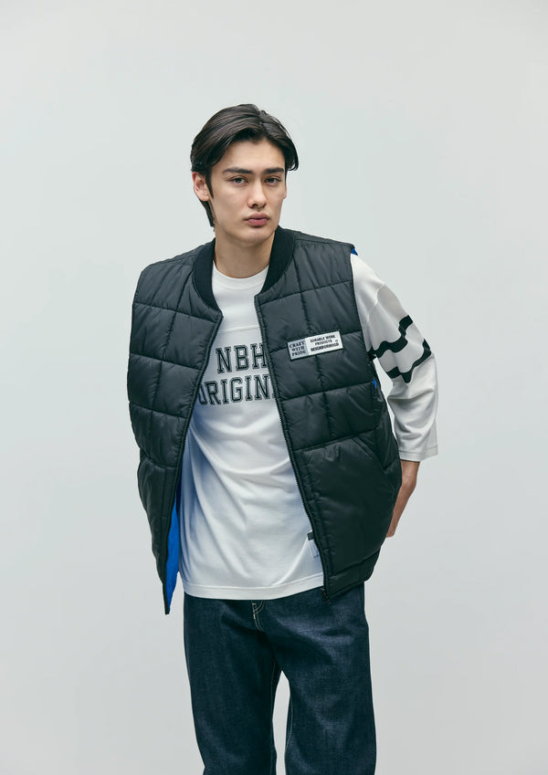【NEIGHBORHOOD|ネイバーフッド】REVERSIBLE PADDED VEST/リバーシブルパテッドベスト(BLACK)