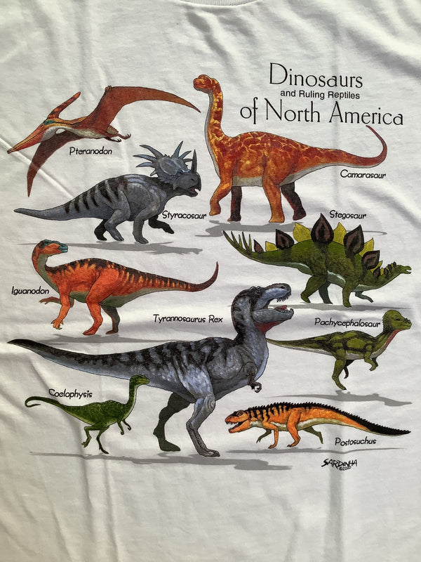 S/S PRINT TEE "DINOSAURS"/S/S プリントティー "ダイナソー"(WHITE)