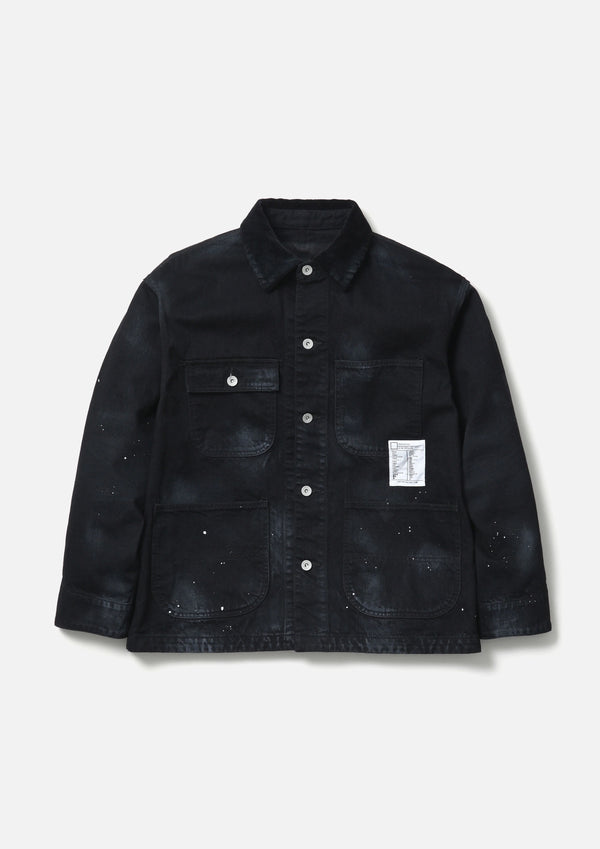 【NEIGHBORHOOD|ネイバーフッド】BW . WASHED COVERALL JACKET/BW .ウォシュドカバーオールジャケット(WHITE,BLACK)