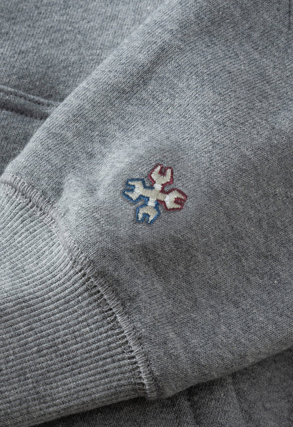 【BLUCO UNCROWD|ブルコ アンクラウド】HEAVY PILE SWEAT ZIP HOODIE -EMB- |ヘヴィーパイル スウェット ジップ フーディー(GRAY)
