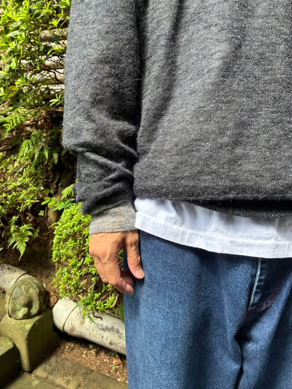 【CREPUSCULE|クレプスキュール】W/G MOHAIR REVERSIBLE P/O(BLACK/GRAY , GRAY/L.GRAY)
