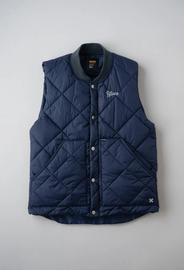 【BLUCO UNCROWD|ブルコ アンクラウド】RIB COLLAR QUILTING VEST|リブ カラー キルティング ベスト(NAVY)