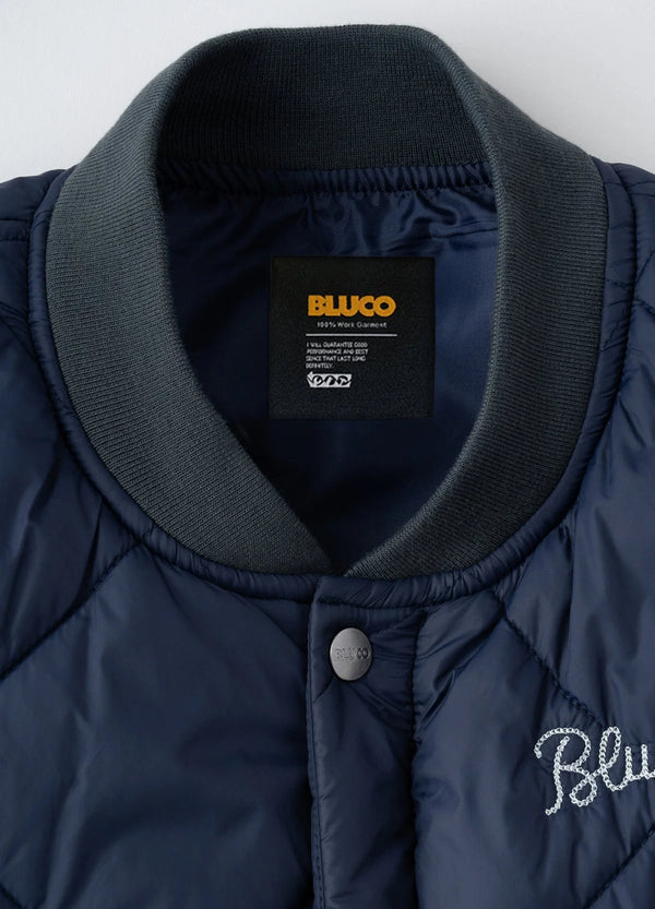 【BLUCO UNCROWD|ブルコ アンクラウド】RIB COLLAR QUILTING VEST|リブ カラー キルティング ベスト(NAVY)