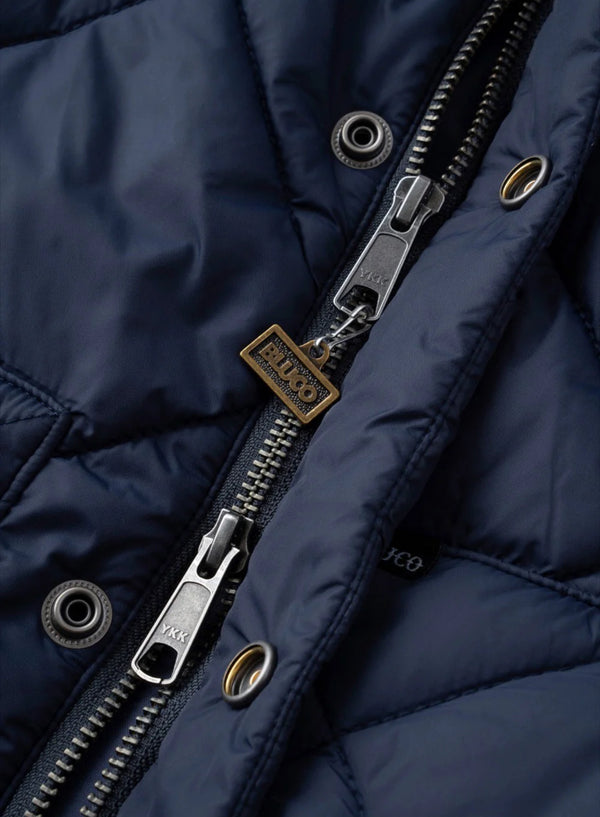 【BLUCO UNCROWD|ブルコ アンクラウド】RIB COLLAR QUILTING VEST|リブ カラー キルティング ベスト(NAVY)