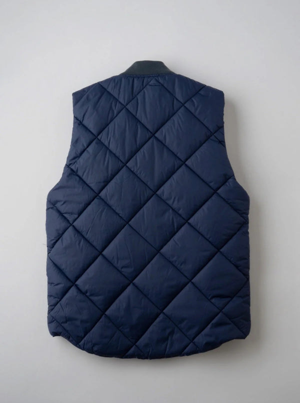 【BLUCO UNCROWD|ブルコ アンクラウド】RIB COLLAR QUILTING VEST|リブ カラー キルティング ベスト(NAVY)