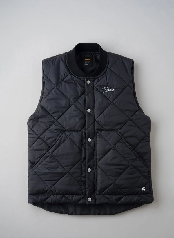 RIB COLLAR QUILTING VEST|リブ カラー キルティング ベスト(BLACK)