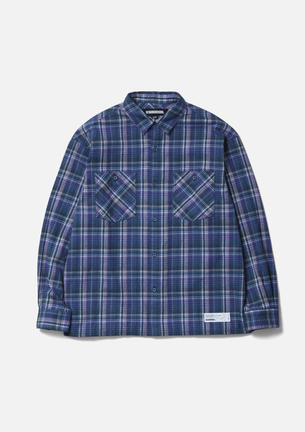 【NEIGHBORHOOD|ネイバーフッド】CLAN TARTAN CHECK SHIRT LS/クランタータンチェックシャツ LS(GRAY,GREEN,PURPLE)