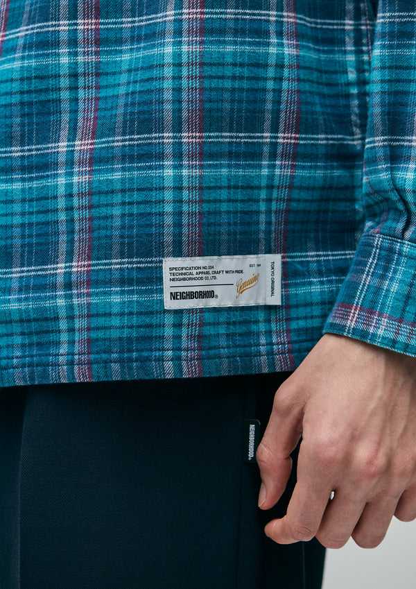 【NEIGHBORHOOD|ネイバーフッド】CLAN TARTAN CHECK SHIRT LS/クランタータンチェックシャツ LS(GRAY,GREEN,PURPLE)
