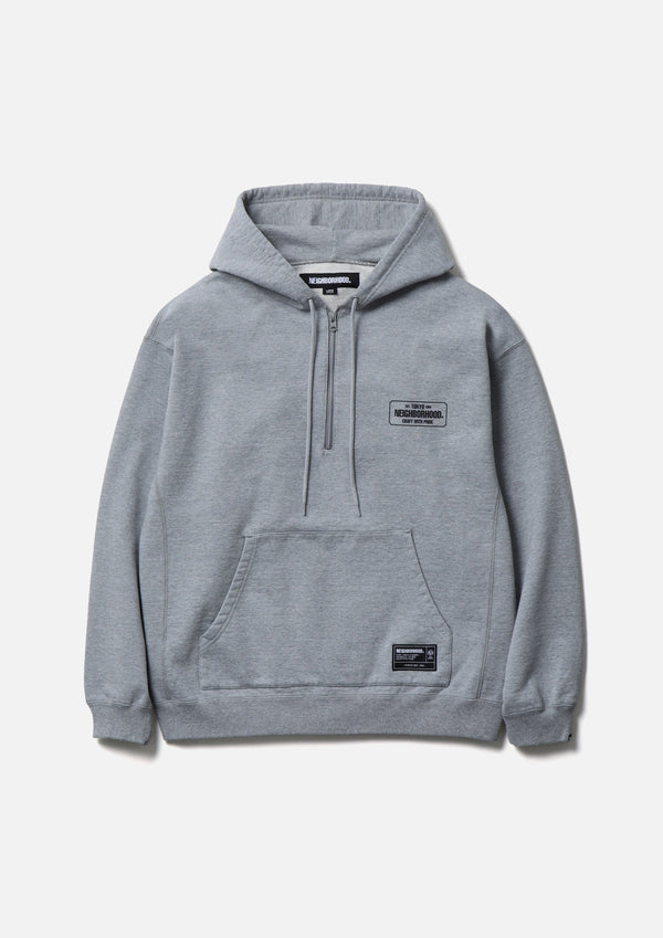 【NEIGHBORHOOD|ネイバーフッド】CLASSIC SWEAT HALF ZIP HOODIE LS/クラッシック スウェット ハーフジップフーディー LS(BLACK,BROWN,GRAY)