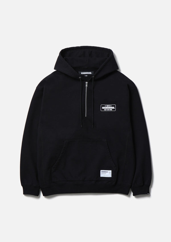 【NEIGHBORHOOD|ネイバーフッド】CLASSIC SWEAT HALF ZIP HOODIE LS/クラッシック スウェット ハーフジップフーディー LS(BLACK,BROWN,GRAY)