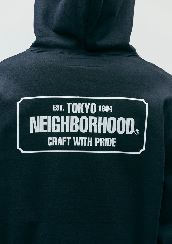 【NEIGHBORHOOD|ネイバーフッド】CLASSIC SWEAT HALF ZIP HOODIE LS/クラッシック スウェット ハーフジップフーディー LS(BLACK,BROWN,GRAY)