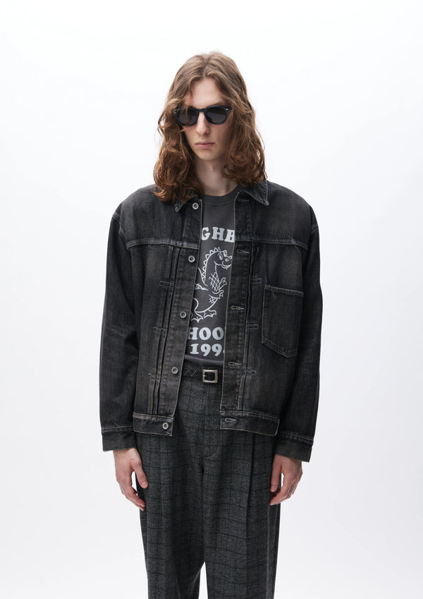 WASHED DENIM TYPE-1 JACKET|ウォッシュドデニム TYPE-1 ジャケット(BLACK)