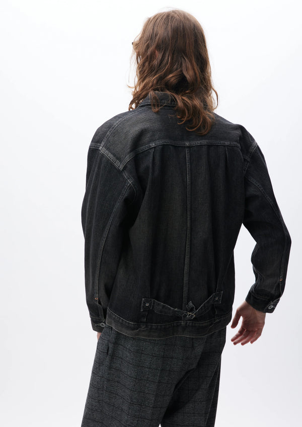 WASHED DENIM TYPE-1 JACKET|ウォッシュドデニム TYPE-1 ジャケット(BLACK)