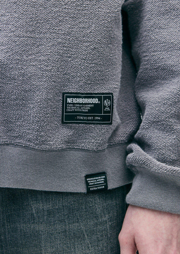 【NEIGHBORHOOD|ネイバーフッド】REVERSIBLE SWEAT HOODIE LS/リバーシブル スエットフーディー LS(CHACOAL,BLACK)