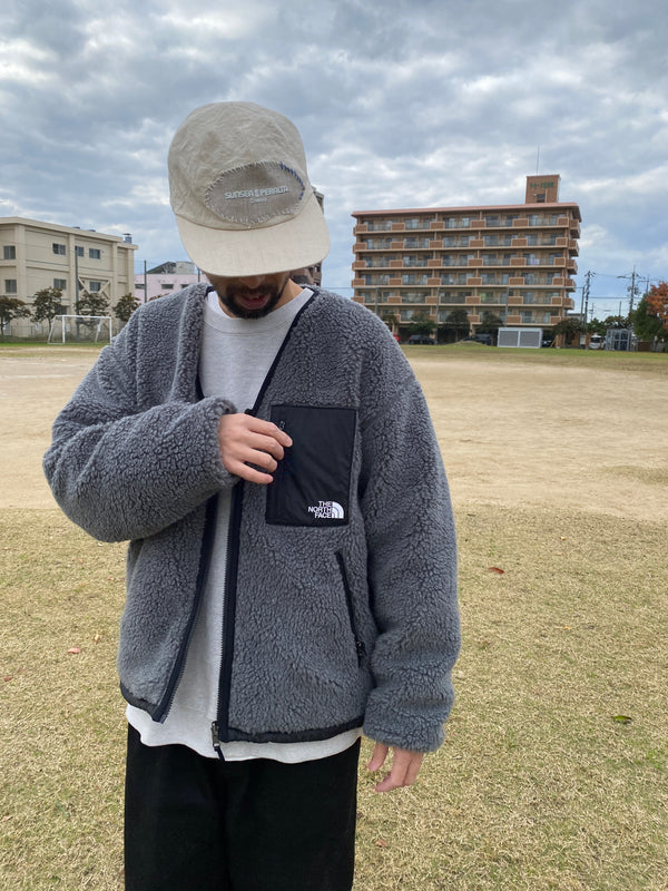 REVERSIBLE EXTREME PILE CARDIGAN/リバーシブルエクストリームパイルカーディガン(MK ミックスチャコールグレー×ブラック)