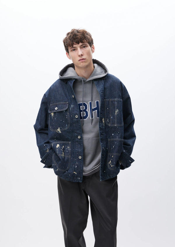 【NEIGHBORHOOD|ネイバーフッド】CORDUROY COLLAR WASHED COVERALL JACKET /コーデュロイ カラー ウォッシュド カバーオール ジャケット(INDIGO)