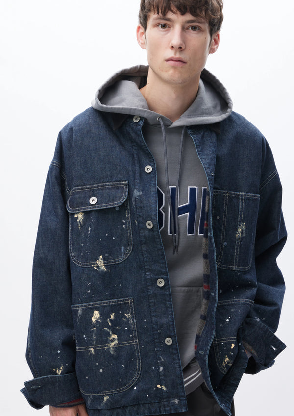 【NEIGHBORHOOD|ネイバーフッド】CORDUROY COLLAR WASHED COVERALL JACKET /コーデュロイ カラー ウォッシュド カバーオール ジャケット(INDIGO)