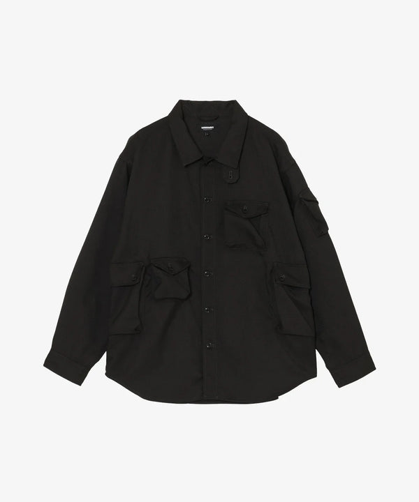 【MODMNT|モドメント】T／TWEED UTILITY CPO SHIRT/T／ツイードユーティリティーCOPシャツ(GRAY,BLACK)