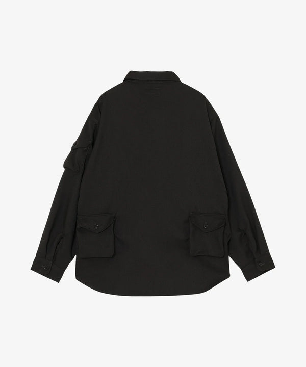【MODMNT|モドメント】T／TWEED UTILITY CPO SHIRT/T／ツイードユーティリティーCOPシャツ(GRAY,BLACK)