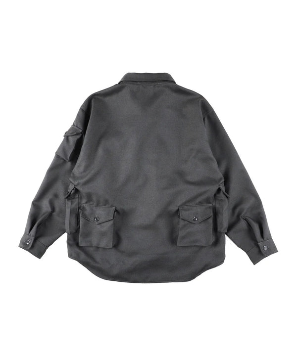 【MODMNT|モドメント】T／TWEED UTILITY CPO SHIRT/T／ツイードユーティリティーCOPシャツ(GRAY,BLACK)