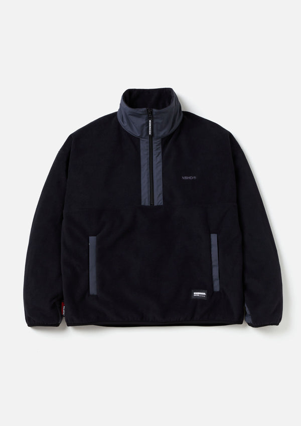 FLEECE HALF ZIP PULLOVER LS |フリース ハーフジップ プルオーバー LS(BLACK)