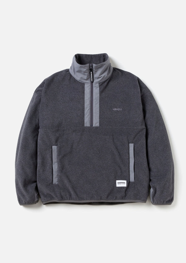 FLEECE HALF ZIP PULLOVER LS |フリース ハーフジップ プルオーバー LS(GRAY)