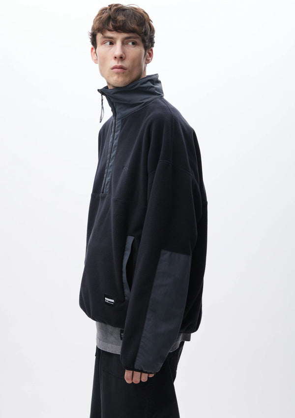 FLEECE HALF ZIP PULLOVER LS |フリース ハーフジップ プルオーバー LS(BLACK)