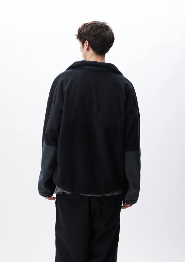 FLEECE HALF ZIP PULLOVER LS |フリース ハーフジップ プルオーバー LS(BLACK)