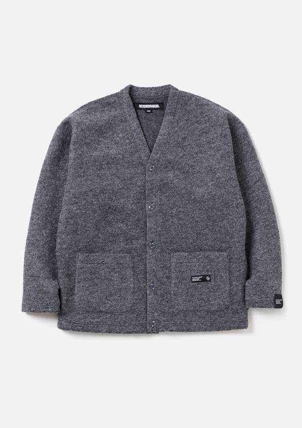 WOOL JERSEY CARDIGAN/ウール ジャージー カーディガン(GRAY)