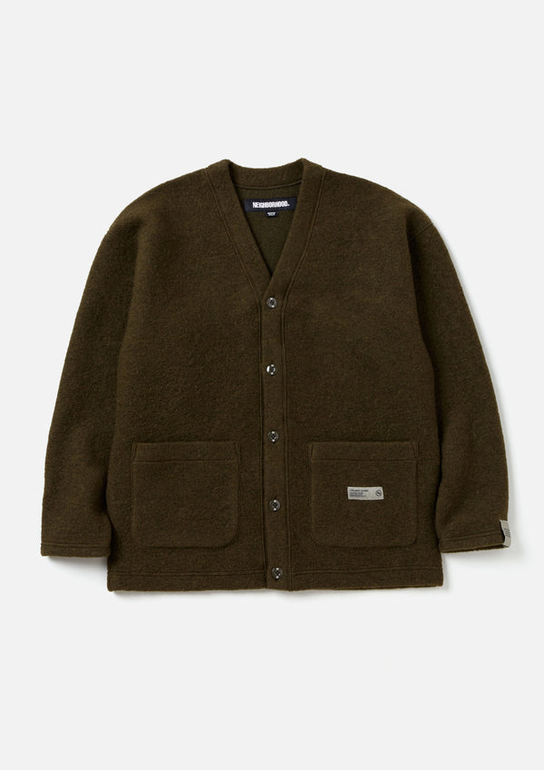 WOOL JERSEY CARDIGAN/ウール ジャージー カーディガン(OLIVE DRAB)