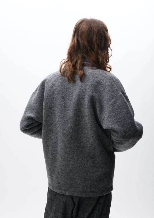 WOOL JERSEY CARDIGAN/ウール ジャージー カーディガン(GRAY)