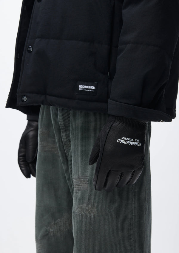 【NEIGHBORHOOD|ネイバーフッド】LEATHER BOA GLOVES /レザー ボア グローブ(BLACK)