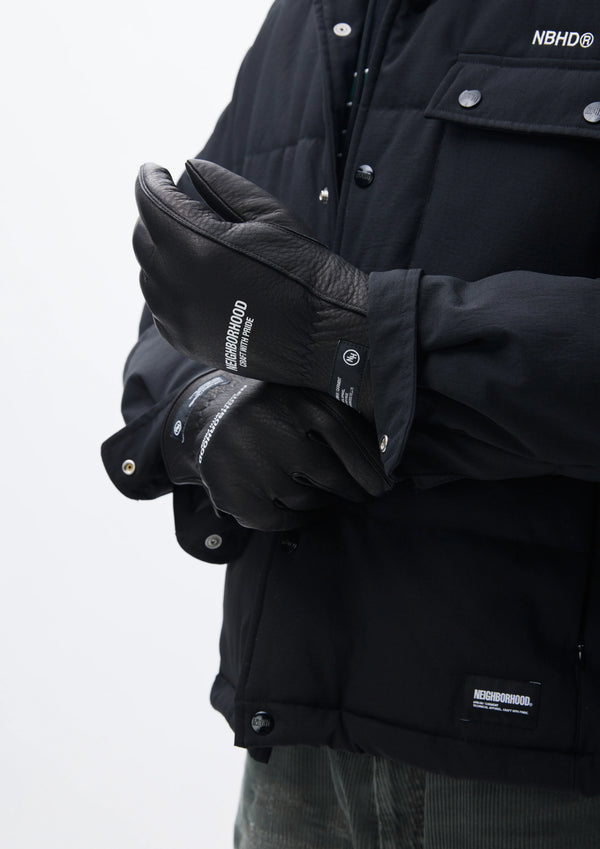 【NEIGHBORHOOD|ネイバーフッド】LEATHER BOA GLOVES /レザー ボア グローブ(BLACK)