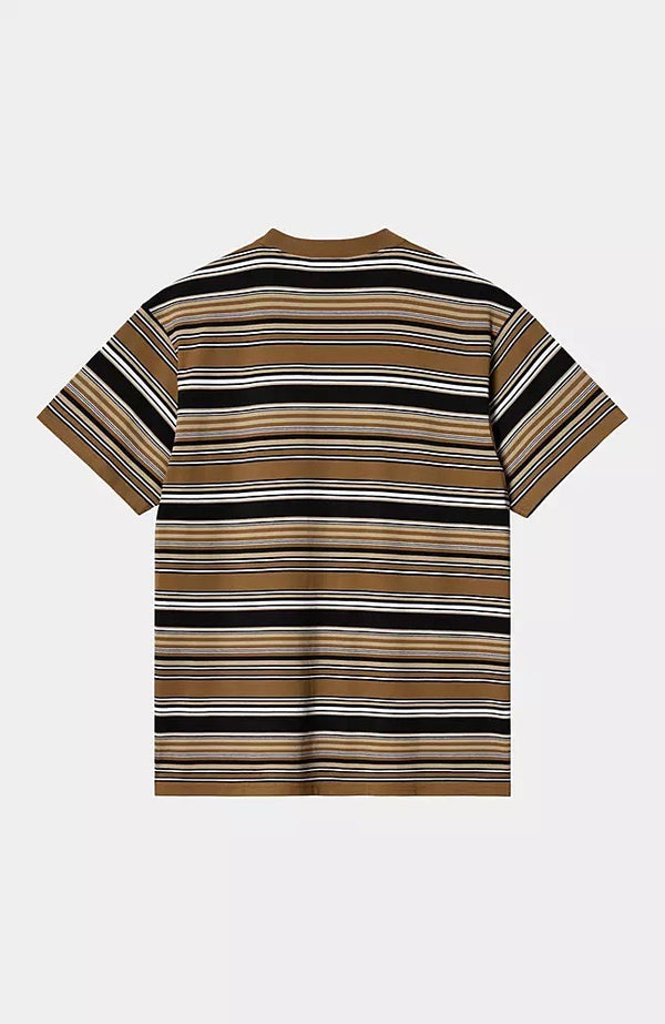 【CARHARTT WIP|カーハートWIP】S/S LAFFRTY T-SHIRT/S/S ラファーティT-SHIRT (LAFFERTY STRIPEH BROWN)
