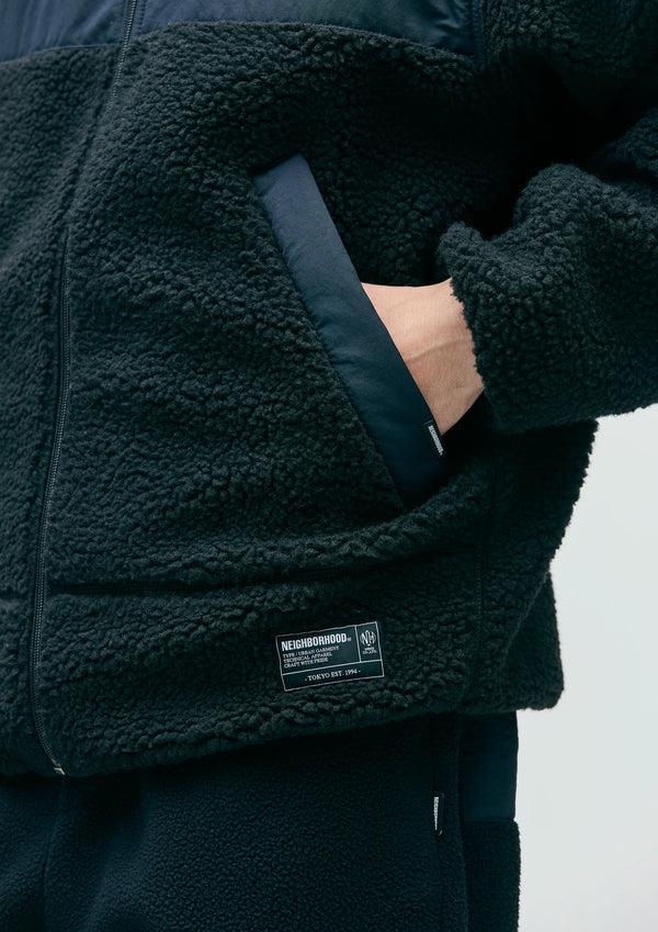 【NEIGHBORHOOD|ネイバーフッド】FLEECE JACKET/フリースジャケット(BLACK)