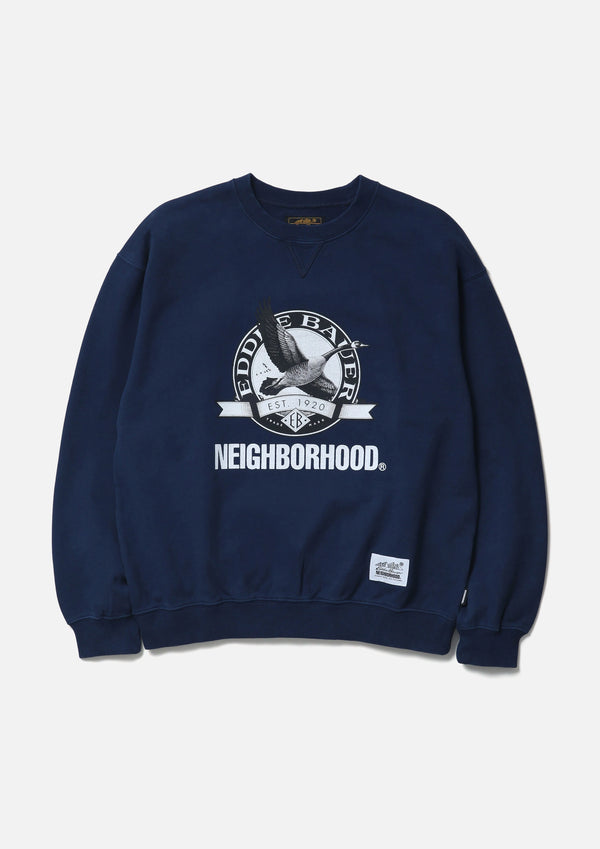 【NEIGHBORHOOD|ネイバーフッド】NH X EDDIE BAUER . WASHED SWEAT SHIRT LS/NH Xエディーバウアー.ウォッシュドスウェットシャツLS(NAVY,GREEN)