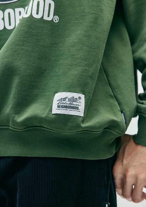 【NEIGHBORHOOD|ネイバーフッド】NH X EDDIE BAUER . WASHED SWEAT SHIRT LS/NH Xエディーバウアー.ウォッシュドスウェットシャツLS(NAVY,GREEN)
