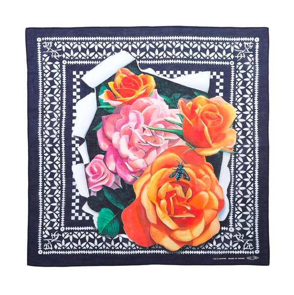 【CHALLENGER|チャレンジャー】FLOWER BANDANA (NAVY)